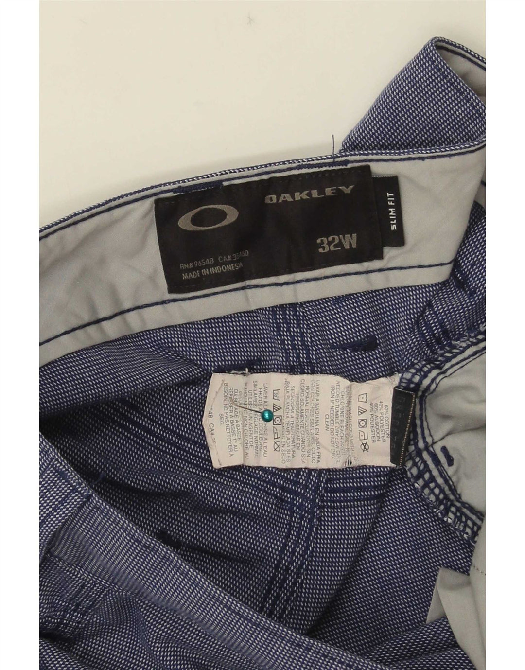 Pantaloni scurți casual Oakley pentru bărbați W32, bumbac albastru mediu