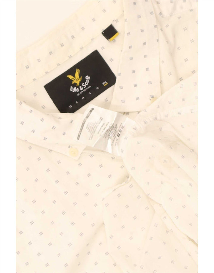 Cămașă cu mânecă scurtă Lyle & Scott pentru bărbați, bumbac cu pete albe 2XL