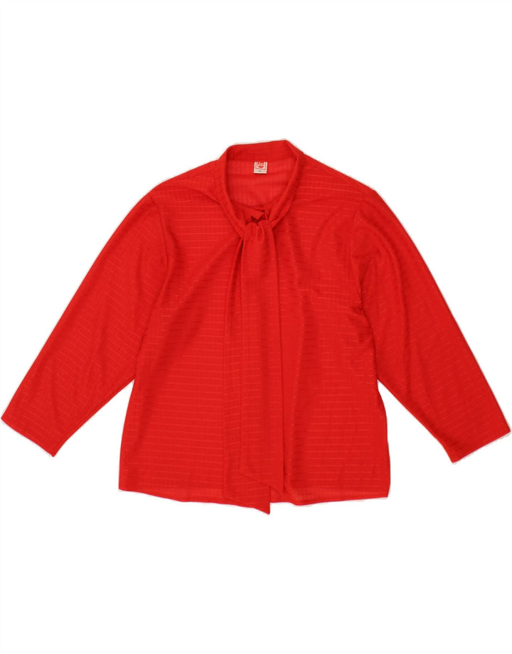 VINTAGE Womens Front Tie Blouse Top IT 44 Medium Red Check Polyester Vintage Vintage and Second-Hand Vintage from Messina Hembry 