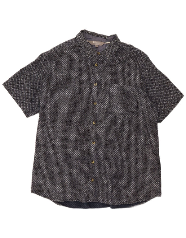 Cămașă cu mânecă scurtă pentru bărbați Mountain Warehouse 2XL, bumbac vichy, albastru bleumarin