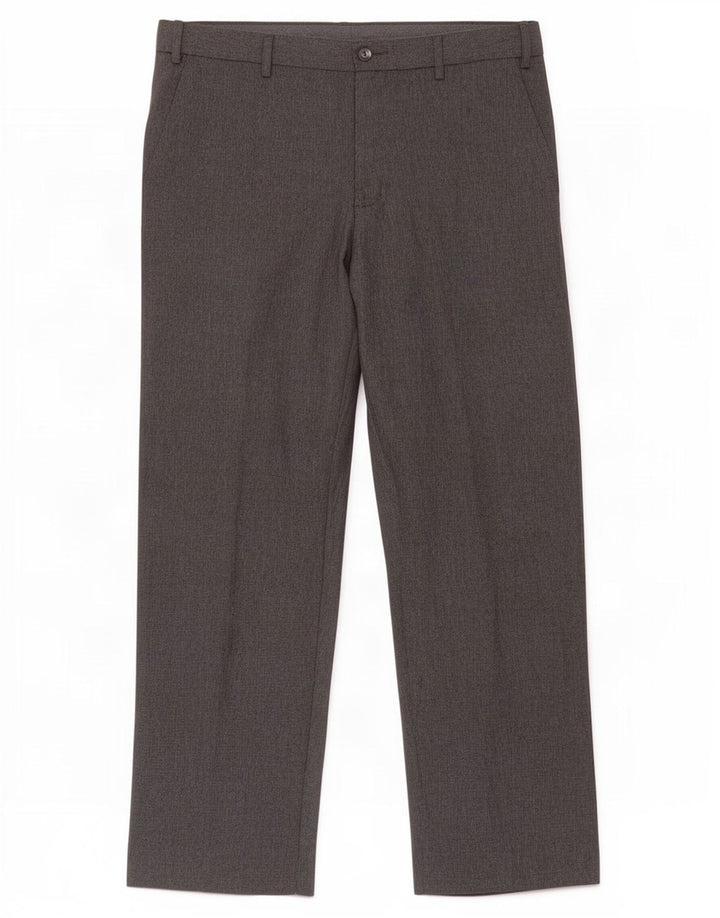 Pantaloni de costum obișnuiți pentru bărbați Marks & Spencer L34 L31 poliester gri