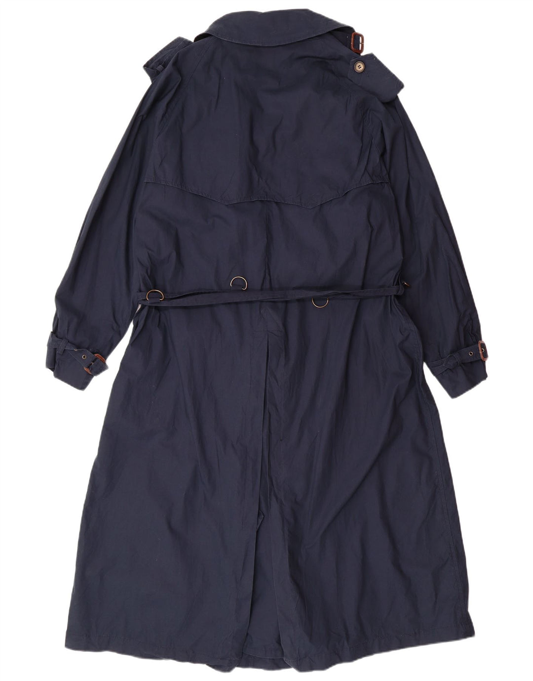 VINTAGE Womens Trench Coat UK 14 Medium Navy Blue