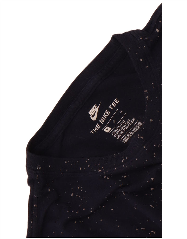 Tricou grafic Nike pentru bărbați, cu croială atletică, top mediu, albastru marin pete