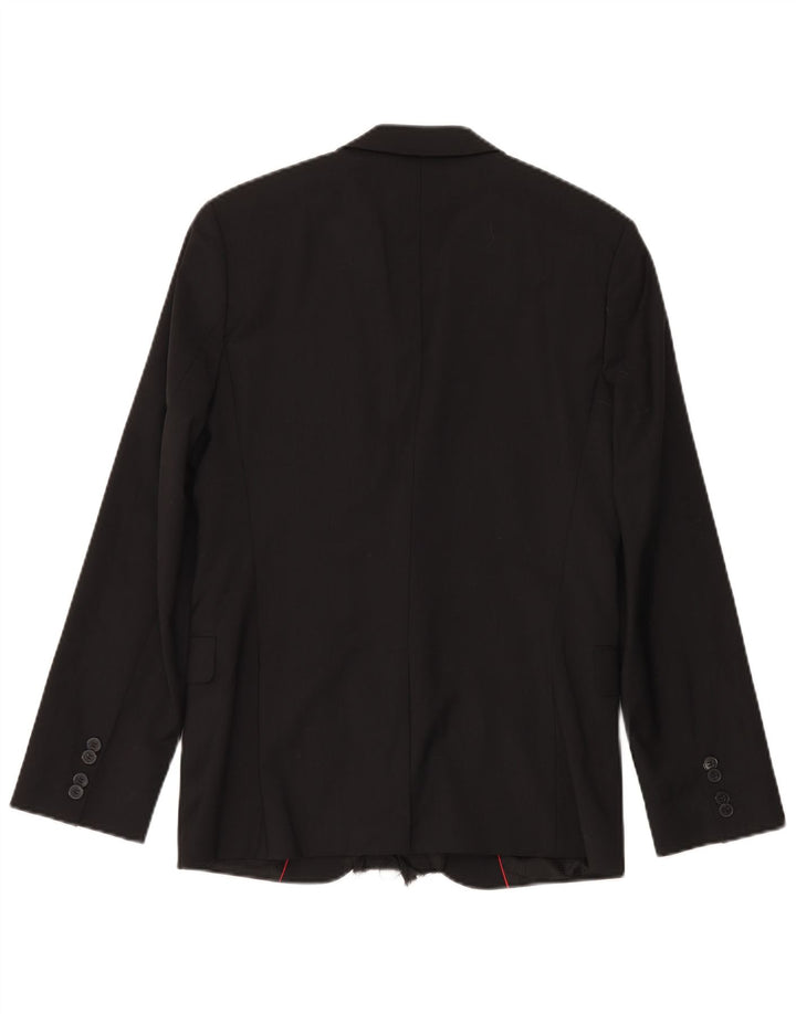Blazer pentru bărbați Hugo Boss cu 2 nasturi EU 46 Lână neagră mică