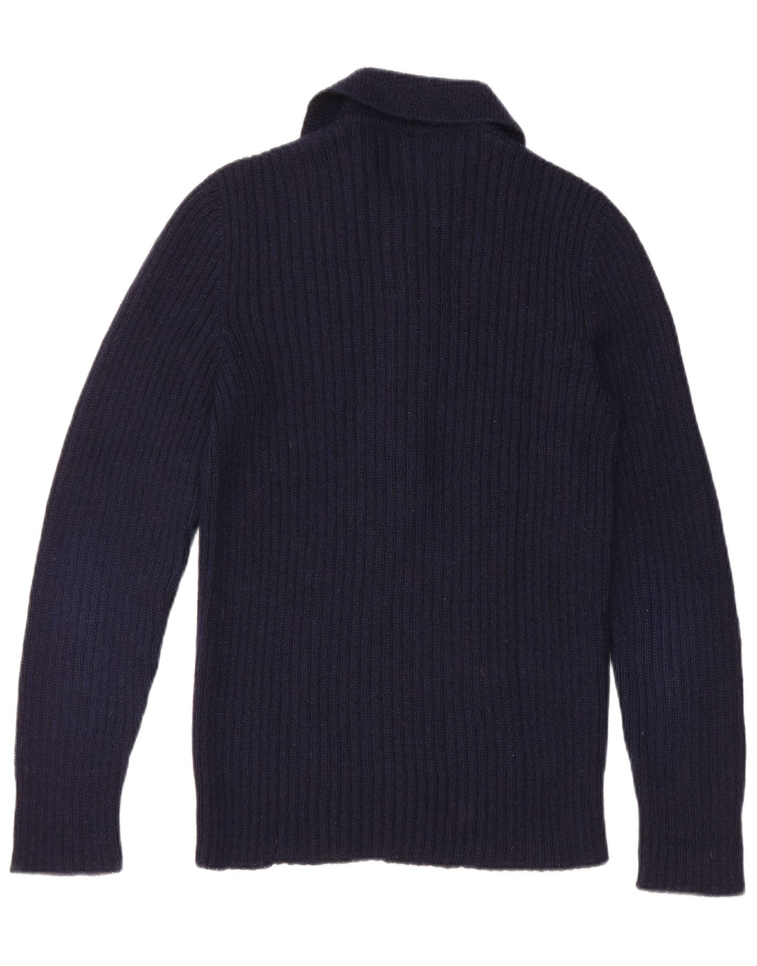 Pulover vintage pentru bărbați cu gât polo mic, bleumarin