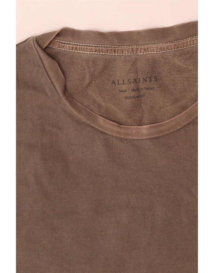 Tricou All Saints pentru bărbați, cu croiala normală, top mic, maro, bumbac