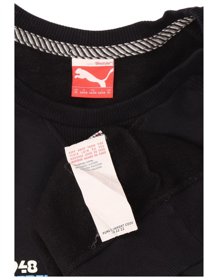 Hanorac grafic pentru bărbați PUMA Jumper XL bumbac negru