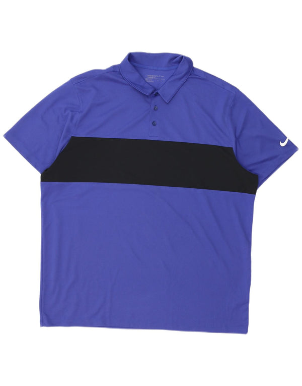 Tricou polo standard Nike Dri Fit pentru bărbați, 2XL, violet, poliester color bloc