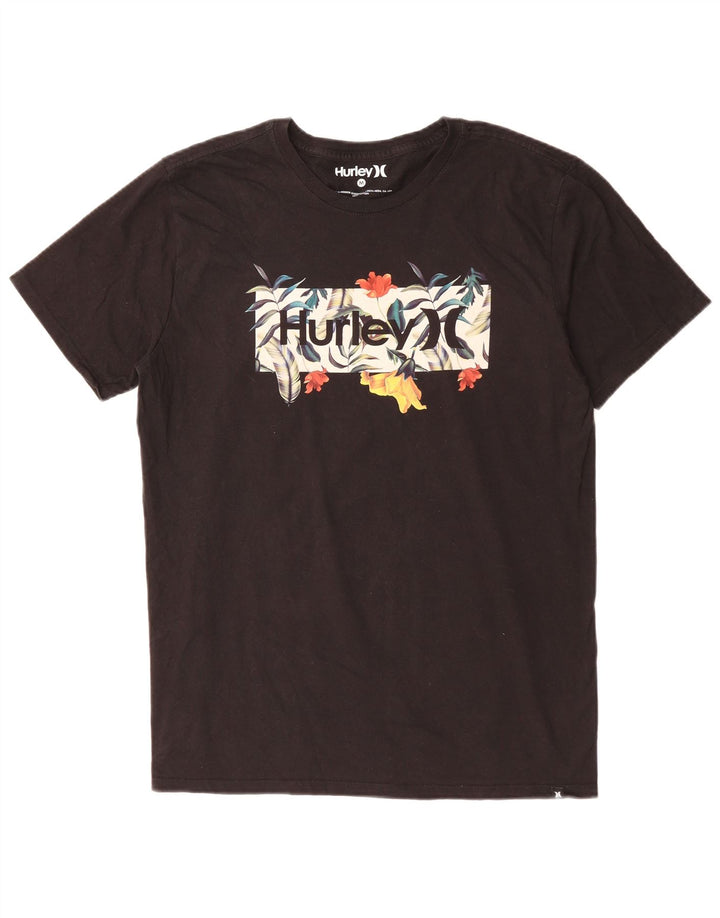 Tricou grafic pentru bărbați Hurley Top mediu din bumbac negru