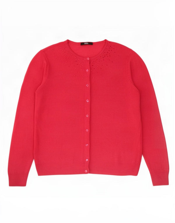 Pulover cardigan pentru femei Marks & Spencer UK 14 mare, roz acrilic
