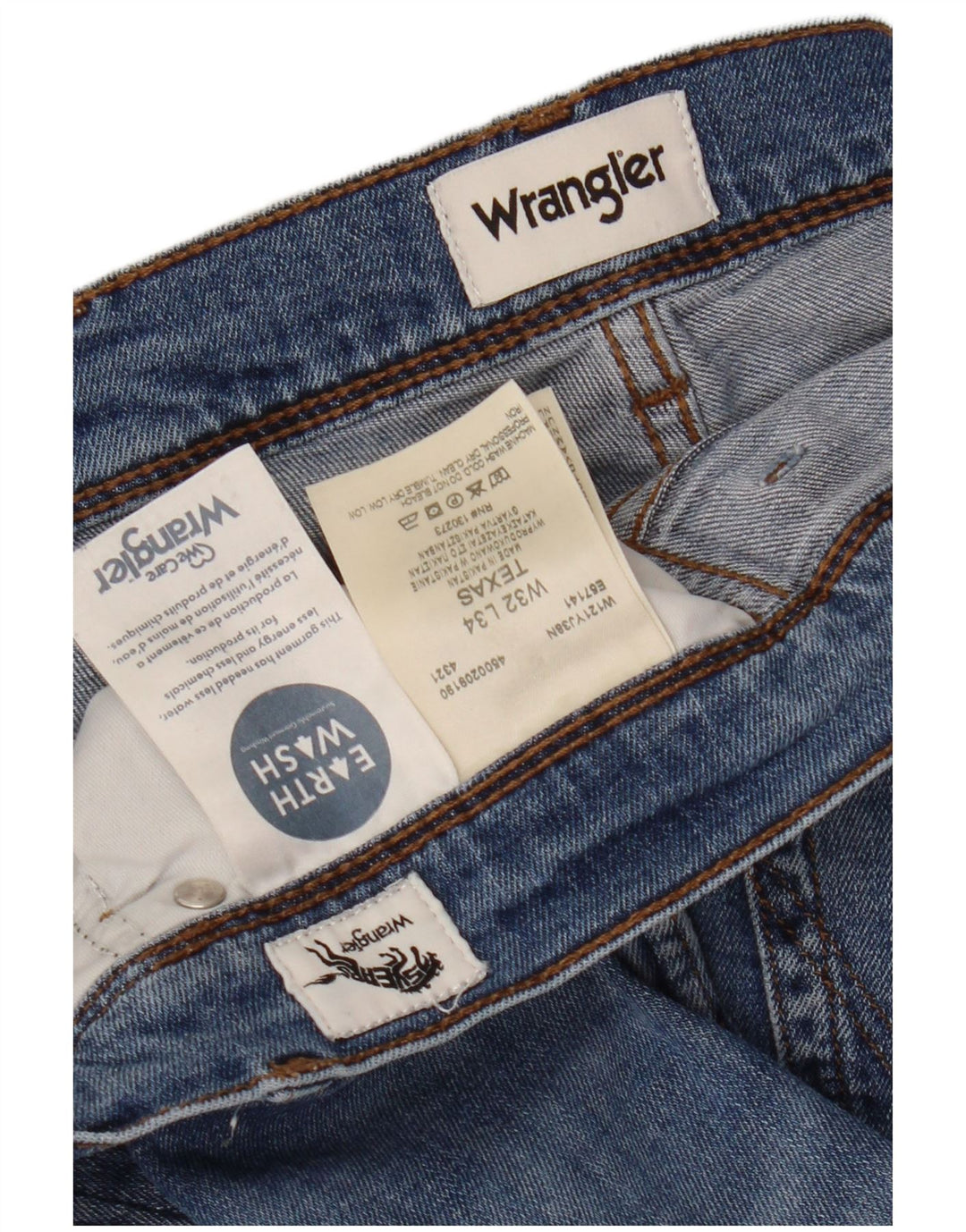 Blugi drepte pentru bărbați Wrangler Texas W32 L31 Bumbac albastru