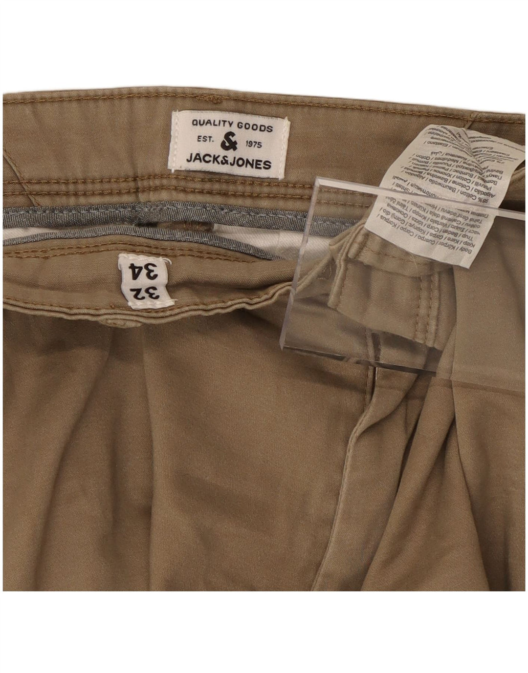 Pantaloni chino slim pentru bărbați JACK & JONES L32 L32 bumbac bej