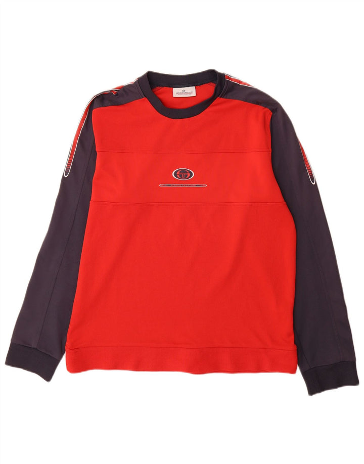 Hanorac cu grafic pentru bărbați Sergio Tacchini Pulover mare roșu Colorblock