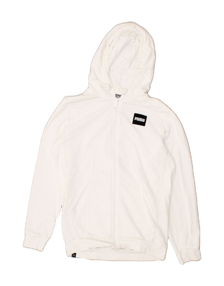 PUMA Mens Zip Hoodie Sweater Small White Cotton Vintage Puma and Second-Hand Puma from Messina Hembry 
