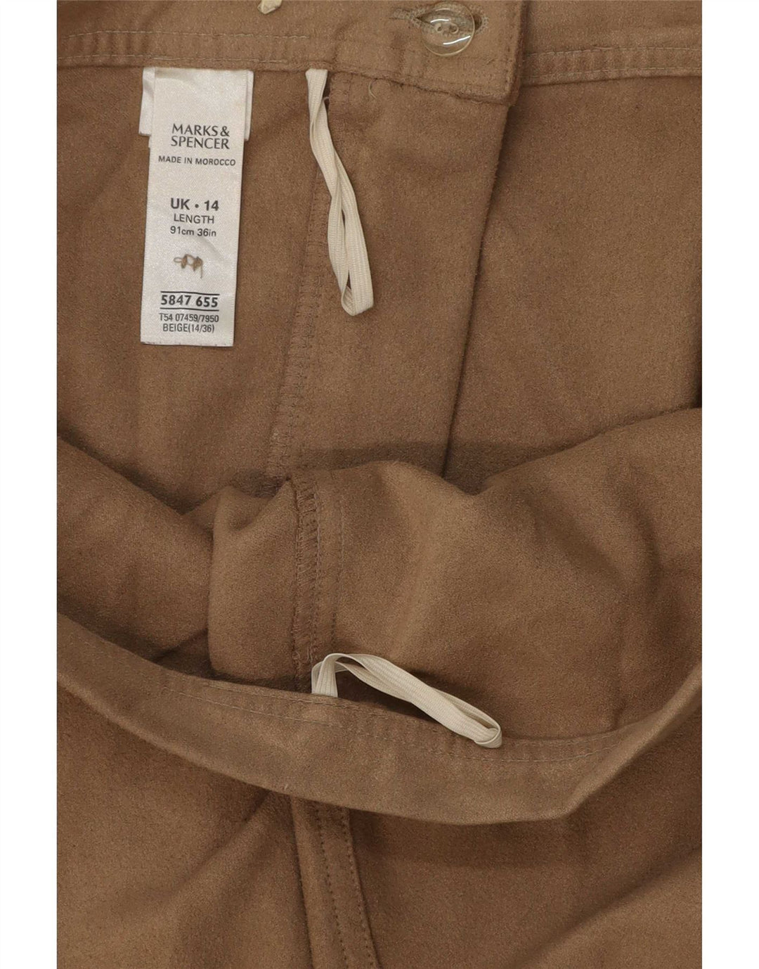 Fusta trompetă pentru femei Marks & Spencer UK 14 mare W32 poliester maro