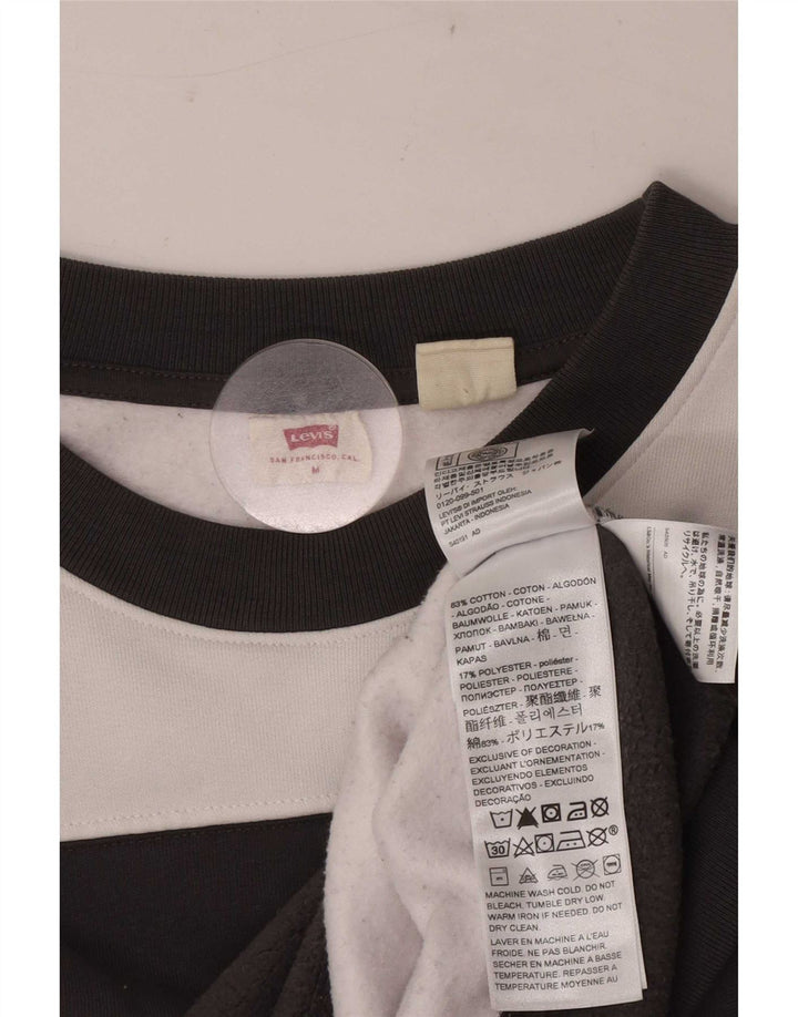 Pulover oversized Crop Levi's pentru femei UK 14 Medium Black Striped