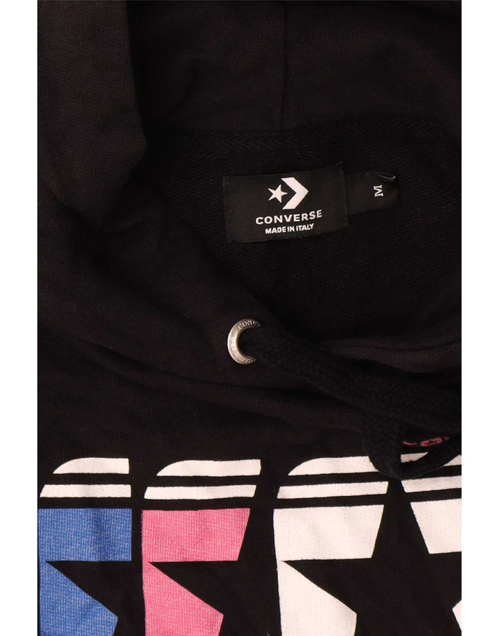 Pulover pentru bărbați Converse Graphic Hoodie, bumbac mediu negru