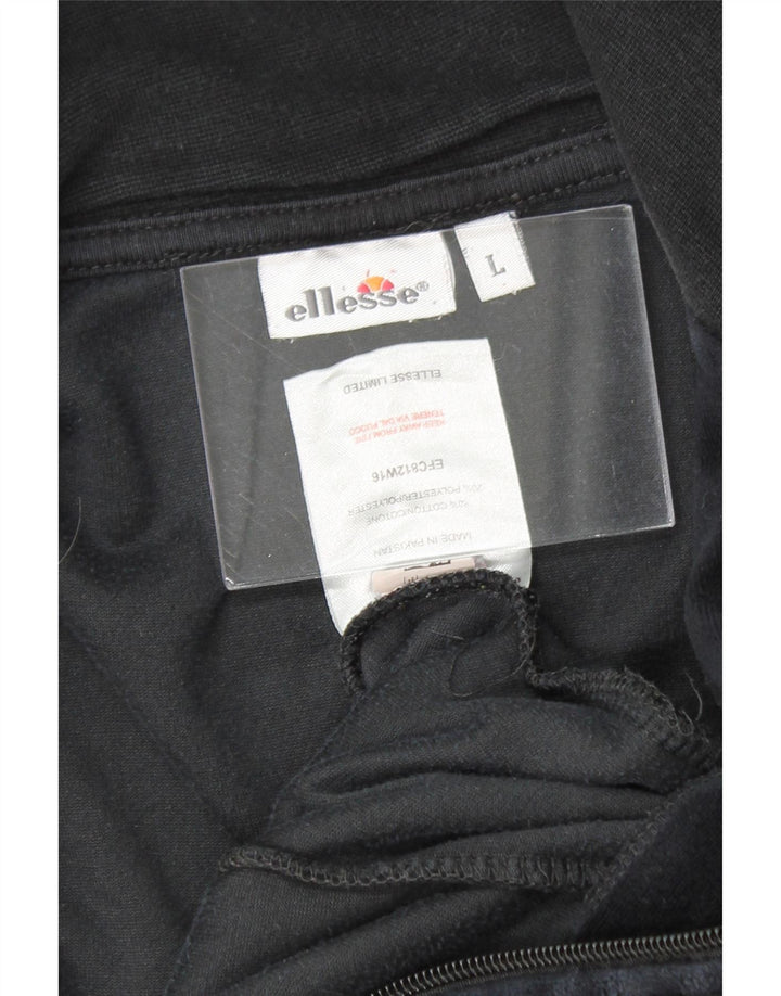 ELLESSE Womens Tracksuit Top Jacket UK 16 Large Navy Blue Cotton Vintage Ellesse and Second-Hand Ellesse from Messina Hembry 