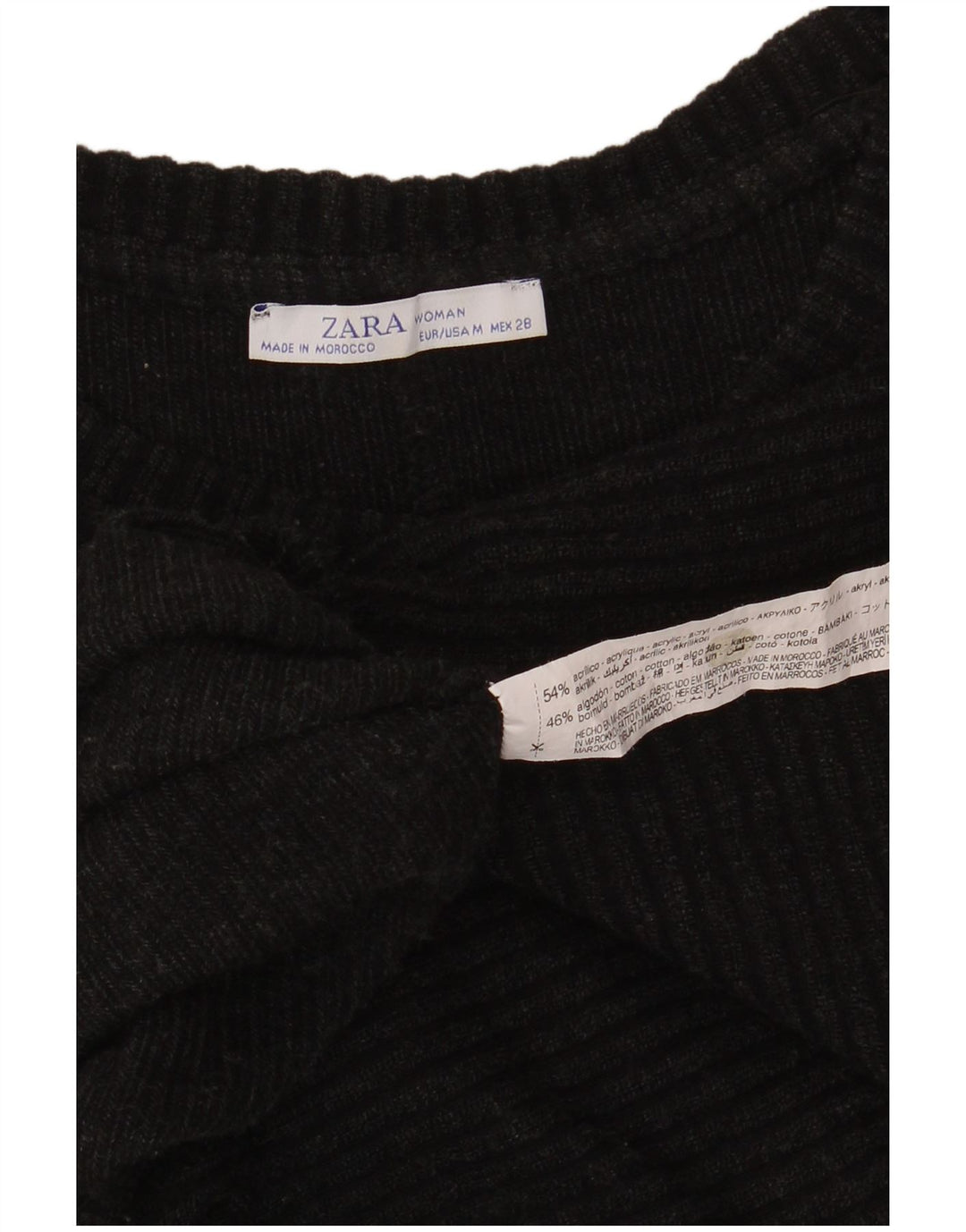 Pulover oversize cu gât de barca Zara pentru femei UK 14 Gri mediu