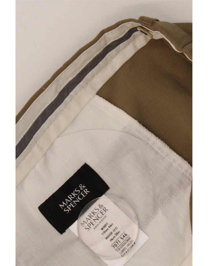 Pantaloni de costum pentru bărbați Marks & Spencer L44 L29 poliester bej