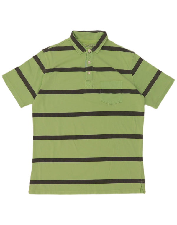 Tricou polo pentru bărbați Murphy & Nye, bumbac cu dungi verzi XL