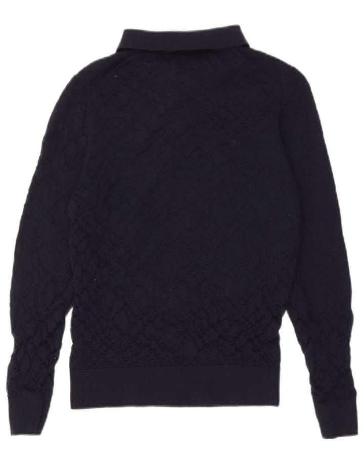 Pulover Massimo Dutti pentru bărbați, cu gât polo, lână medie, albastru bleumarin