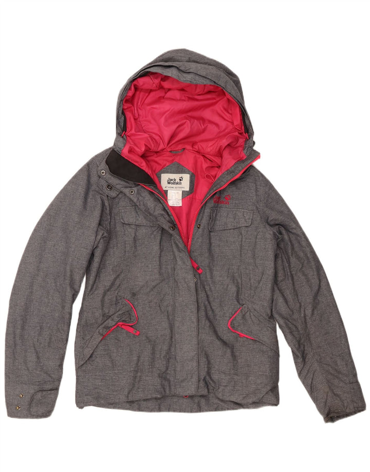 Jack Wolfskin jachetă de vânt pentru femei cu glugă, UK 10, poliester gri mic