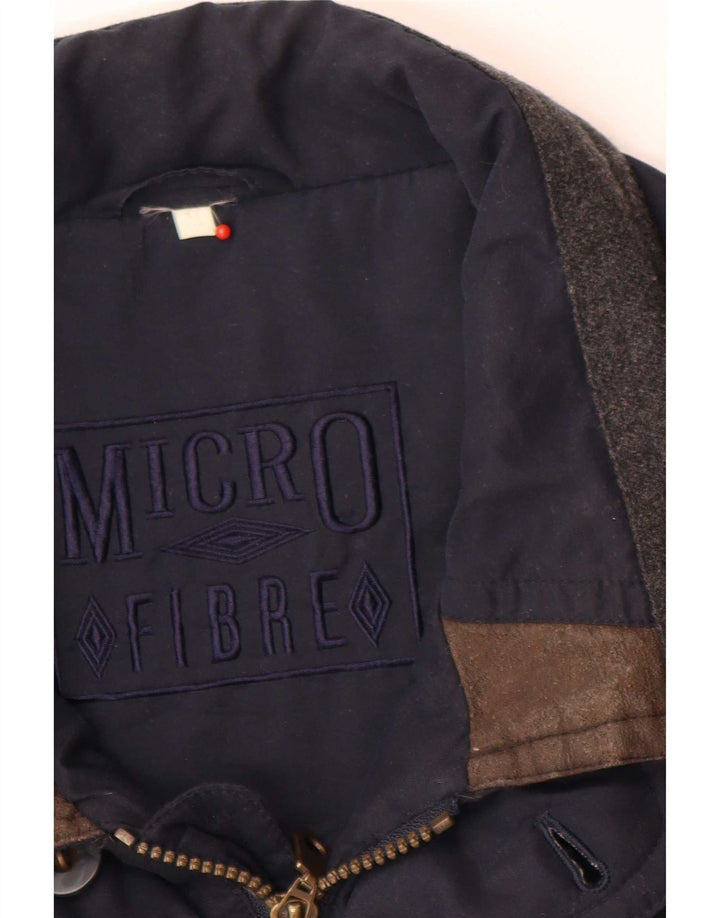 Jachetă vintage pentru bărbați UK 38, mediu, bleumarin, poliester color bloc
