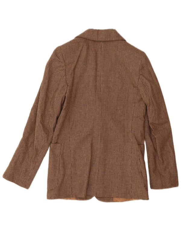 Blazer Vintage pentru femei cu 2 nasturi IT 42 Medium Brown Houndstooth