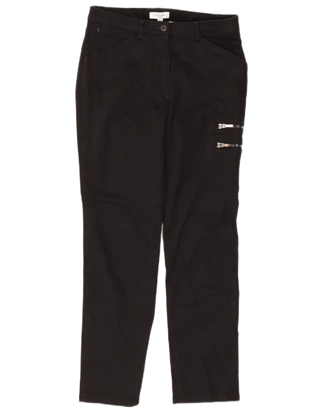 CALVIN KLEIN Pantaloni cargo subțiri pentru femei US 9 Medium W28 L26 Bumbac negru