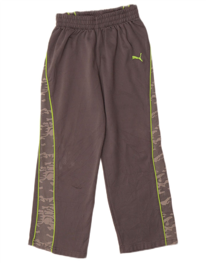Pantaloni de trening Puma pentru baieti 5-6 ani gri camuflaj