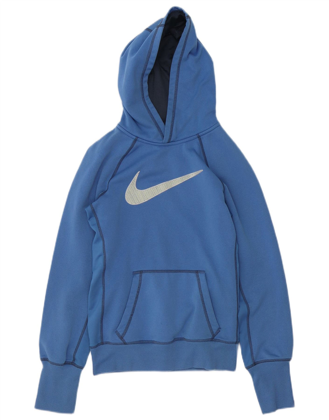 Pulover cu glugă cu grafic Nike pentru femei UK 10 Mic, albastru, poliester