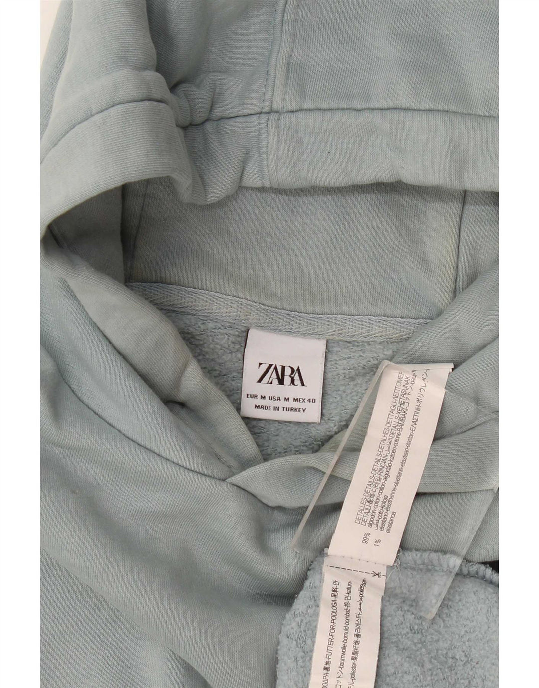 Pulover pentru bărbați Zara, bumbac albastru mediu