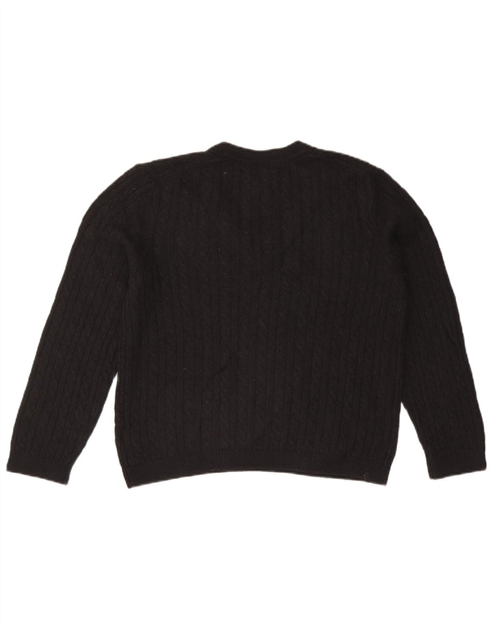 TOMMY HILFIGER Pulover cu decolteu în V pentru femei UK 14 Medium Black Nylon