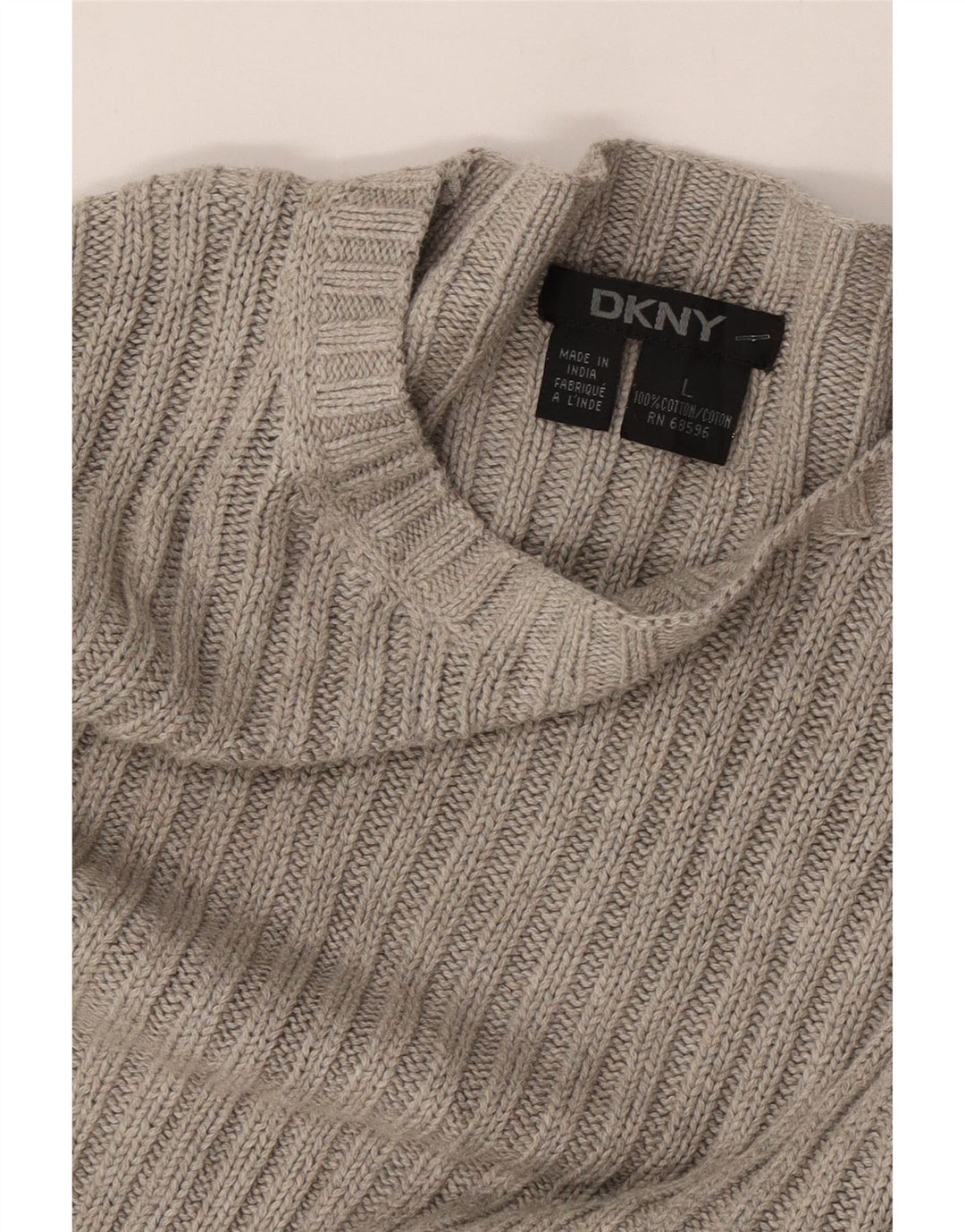 Pulover DKNY pentru damă, cu gât de barcă, din bumbac mare, gri, UK 16