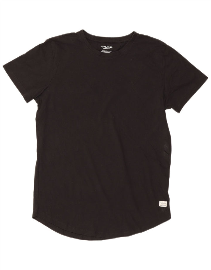 JACK & JONES Mens T-Shirt Top Large Black Cotton