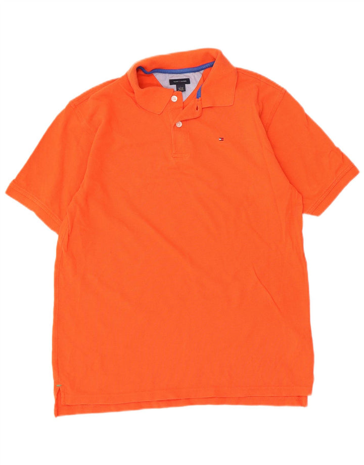 Tricou polo Tommy Hilfiger pentru baieti 15-16 ani mare bumbac portocaliu