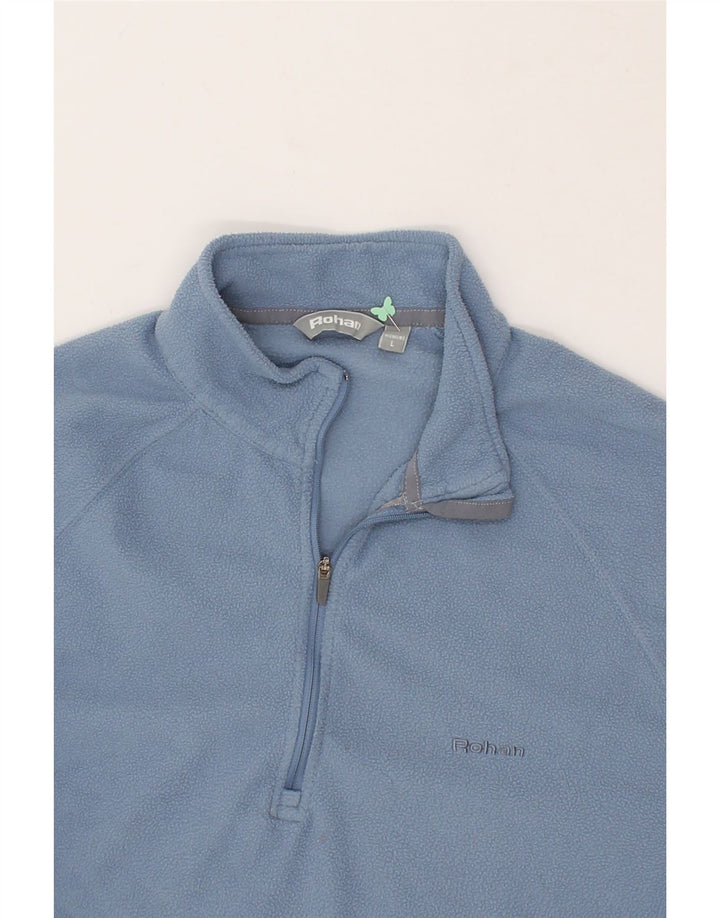 ROHAN Womens Zip Neck Fleece Jumper UK 16 Large Blue Polyester Vintage Rohan and Second-Hand Rohan from Messina Hembry 