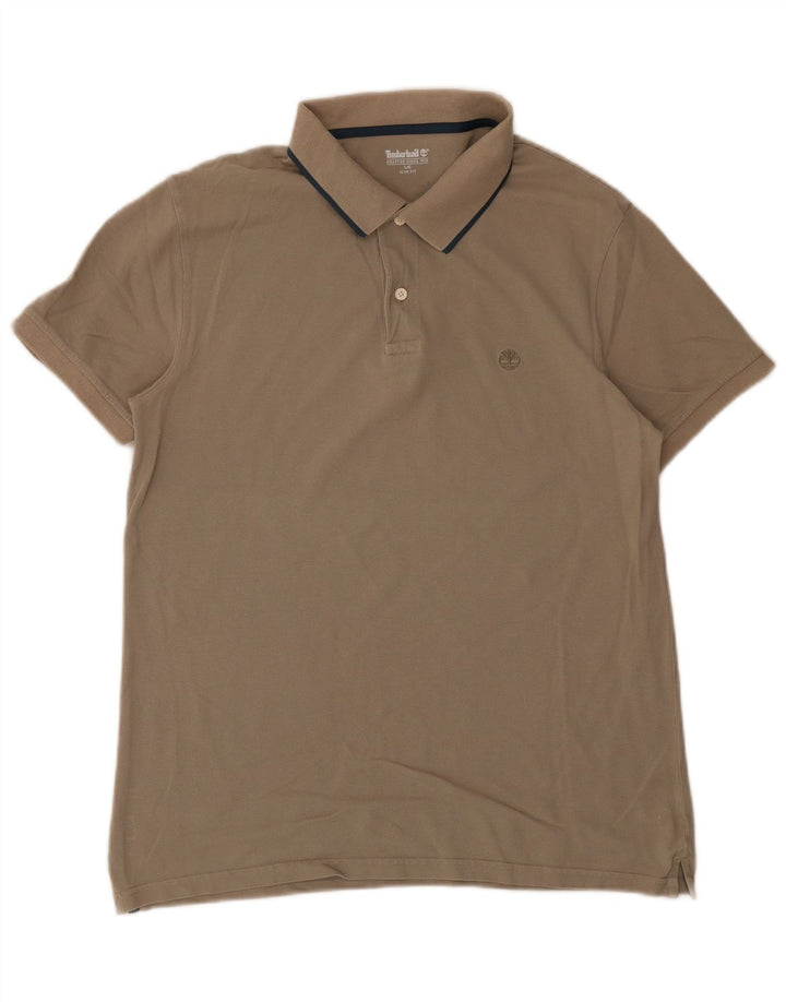 Tricou polo Timberland Slim Fit pentru bărbați, mare, gri
