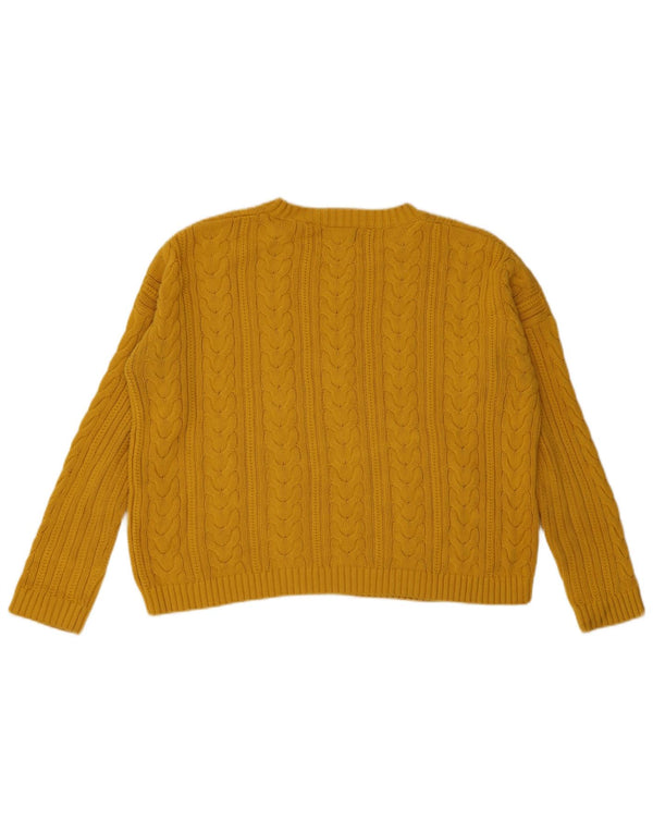 Pulover supradimensionat pentru femei Superdry cu decolteu triplu UK 10 Mic Galben