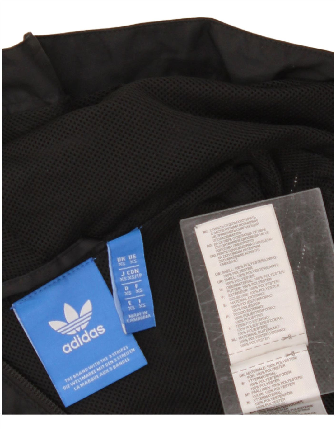 ADIDAS Mens Hooded Rain Jacket UK 34 XS Black Polyester