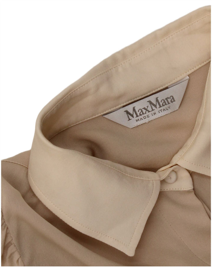 Bluză cămașă pentru femei Max Mara UK 10 Mic Bej Colorblock