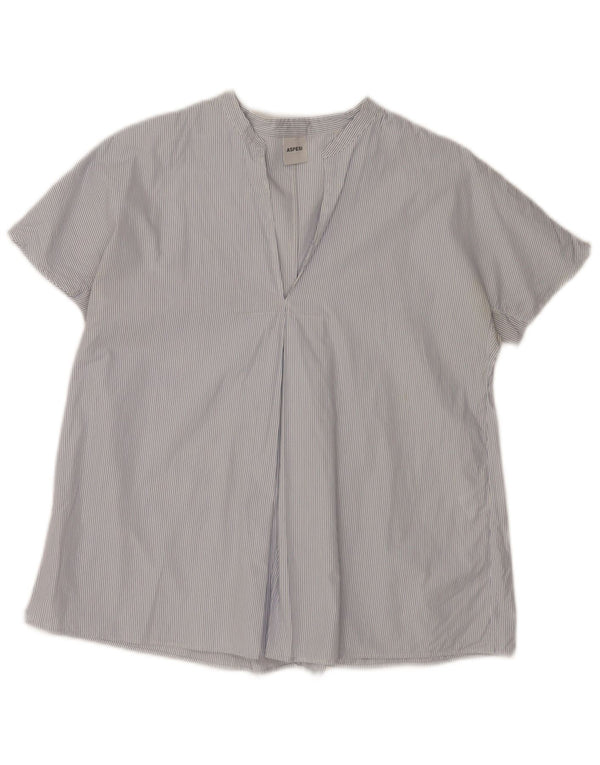 Aspesi Bluză Femei Top EU 38 Medium Blue Pinstripe Bumbac