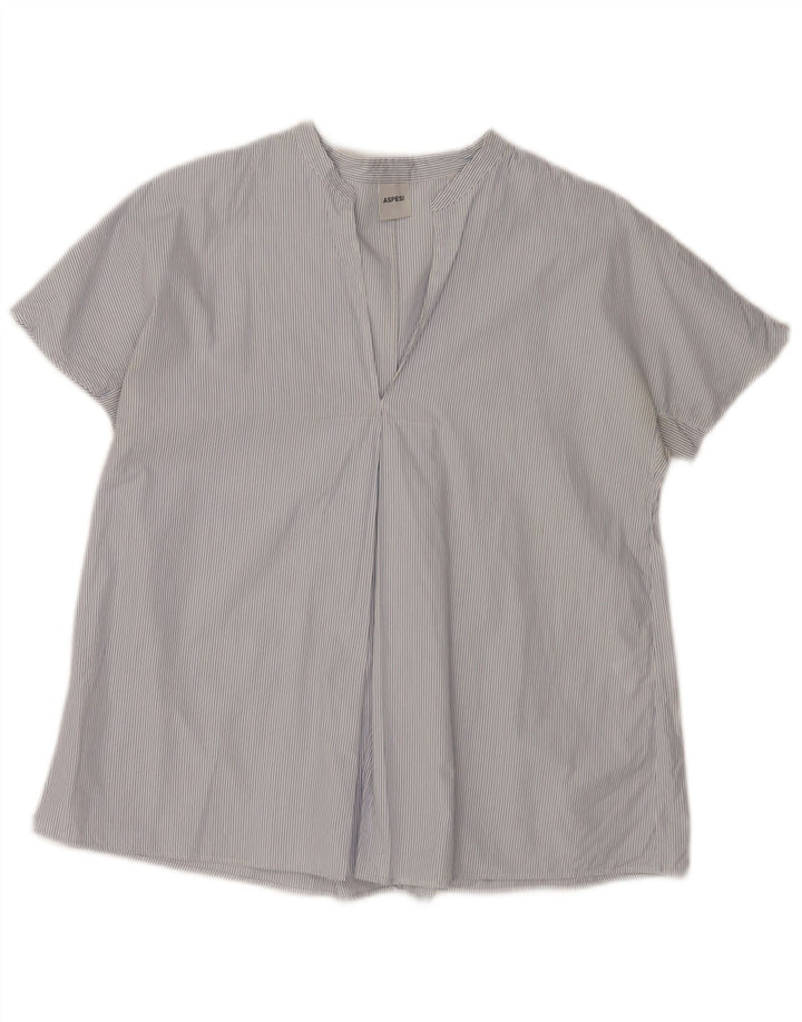 Aspesi Bluză Femei Top EU 38 Medium Blue Pinstripe Bumbac