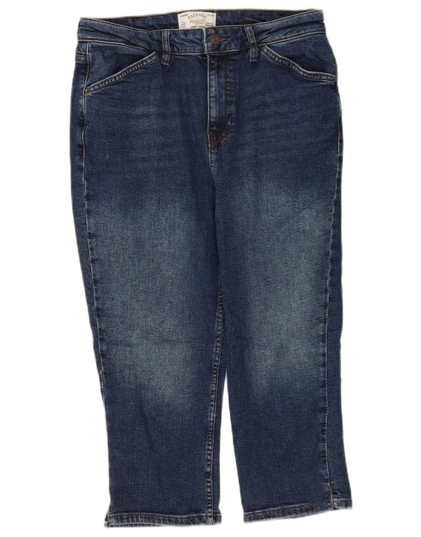 Fat Face Blugi Sway Capri pentru femei UK 12 Medium W32 L20 Blue Bumbac