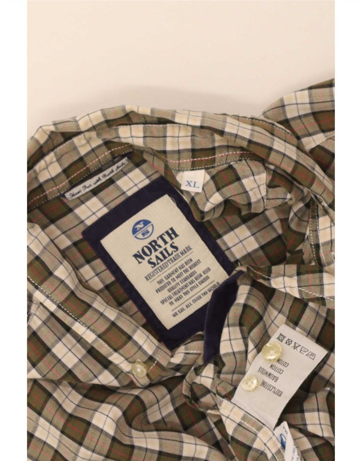 Cămașă pentru bărbați North Sails XL, bumbac carouri kaki