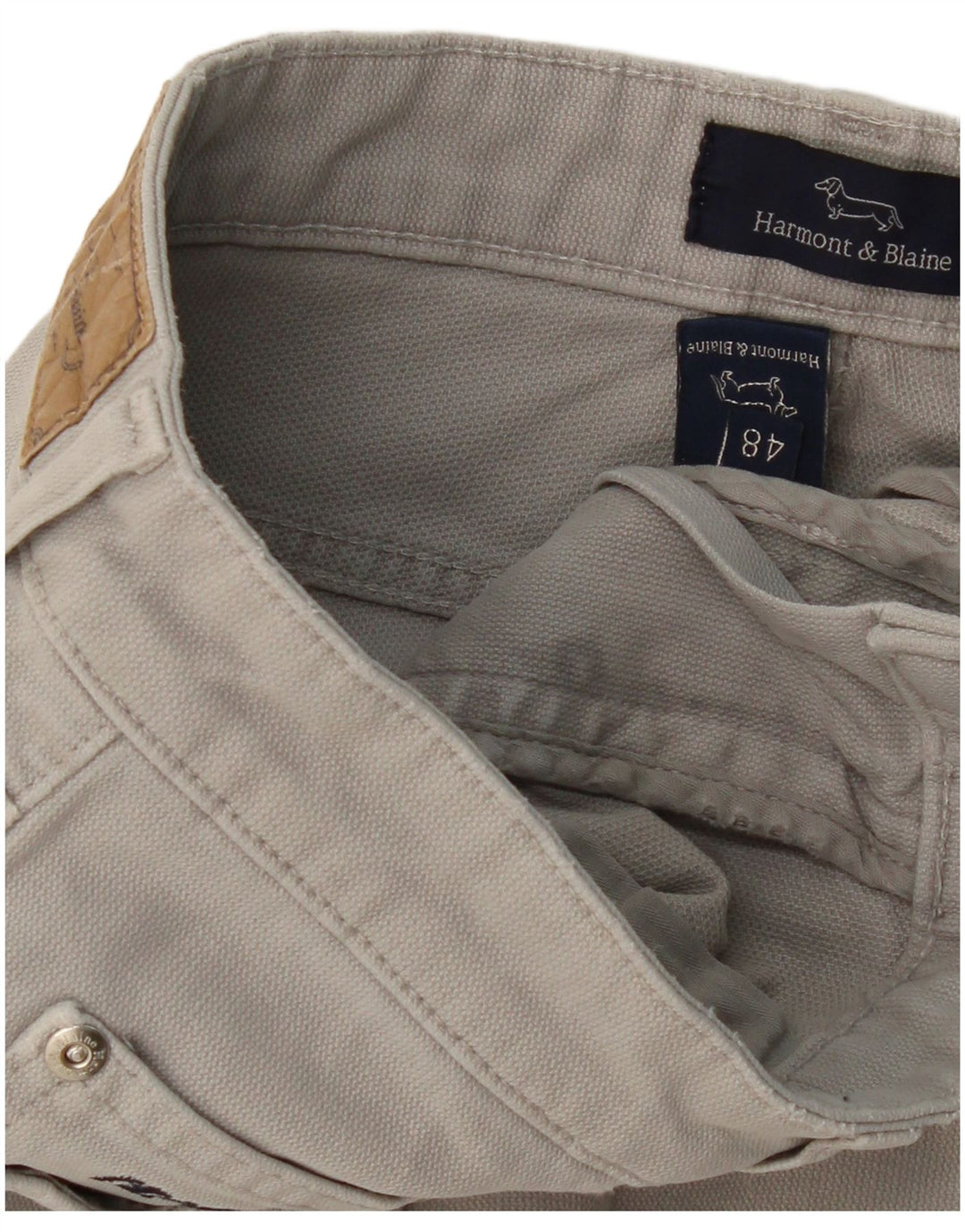 HARMONT & BLAINE Mens Slim Casual Trousers IT 48 Medium W32 L30 Grey Vintage Harmont & Blaine and Second-Hand Harmont & Blaine from Messina Hembry 