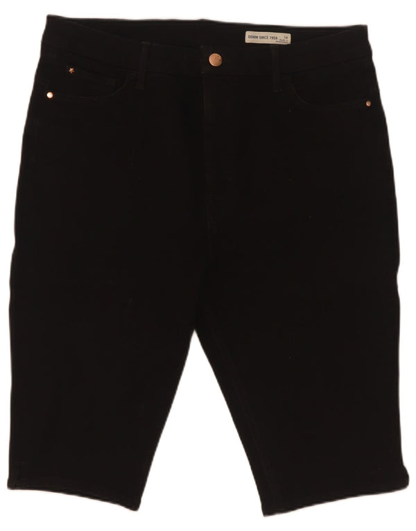 Bermude pentru femei Marks & Spencer Pantaloni scurți casual UK 16 Large W34 Bumbac negru