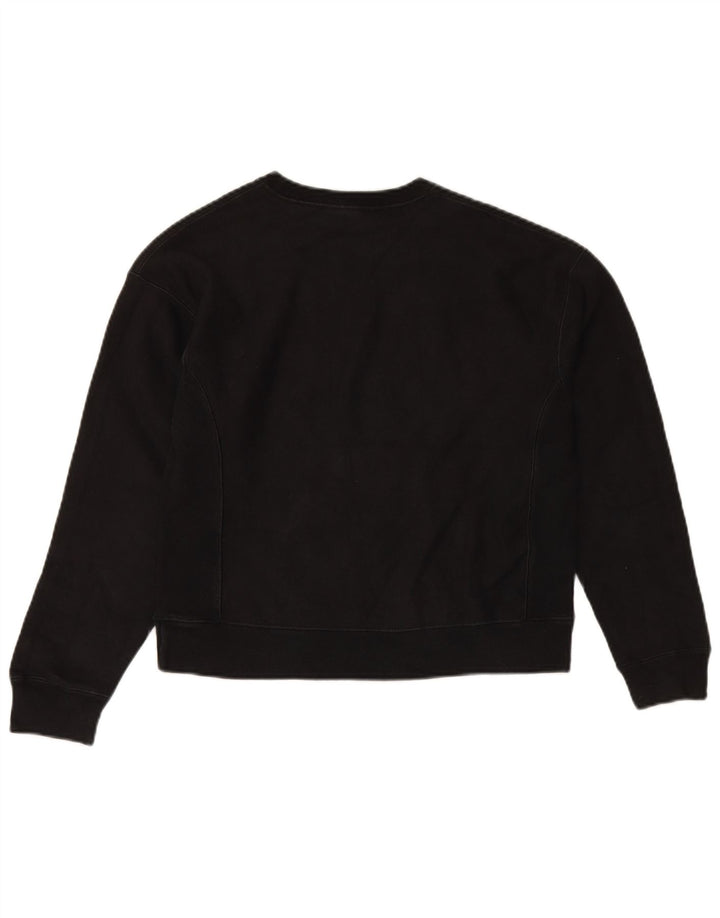 Pulover pentru femei Champion cu țesătură inversă, UK 10, bumbac negru mic