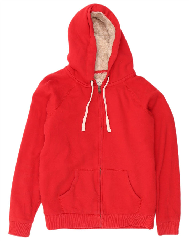 Pulover Jack Wills pentru femei cu grafic grafic, cu fermoar, roșu mediu, UK 12